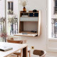 Wall Secretary Desk Gaston Walnut 60 - Slate Grey Wall Secretary Desk Gaston Walnut 60 - Slate Grey